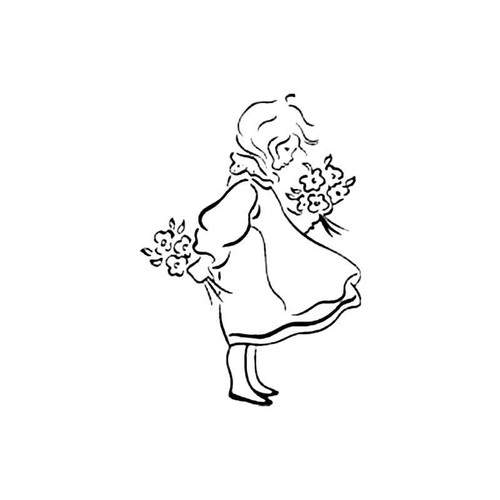 Girl With Flowers S Decal