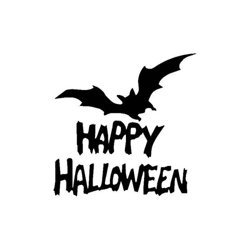 Happy Halloween With Bat Decal