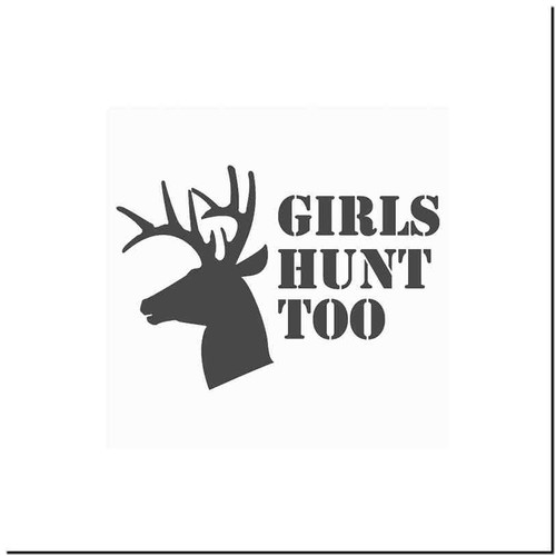 Girl Hunt Too Pink Vinyl Decal Sticker
Size option will determine the size from the longest side
Industry standard high performance calendared vinyl film
Cut from Oracle 651 2.5 mil
Outdoor durability is 7 years
Glossy surface finish