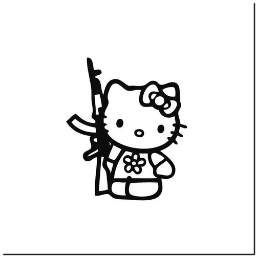 Hello Kitty Gun Vinyl Decal Sticker
Size option will determine the size from the longest side
Industry standard high performance calendared vinyl film
Cut from Oracle 651 2.5 mil
Outdoor durability is 7 years
Glossy surface finish