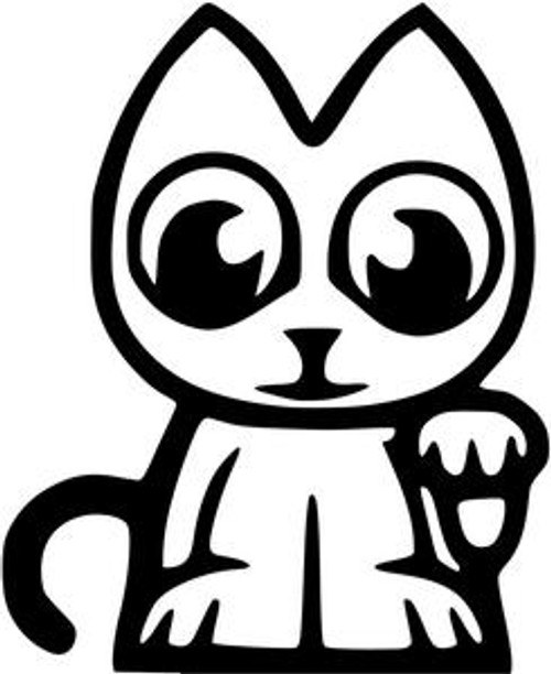 Maneki Neko Lucky Cat JDM Decal  Style 1

Size option will determine the size from the longest side
Industry standard high performance calendared vinyl film
Cut from Oracle 651 2.5 mil
Outdoor durability is 7 years
Glossy surface finish