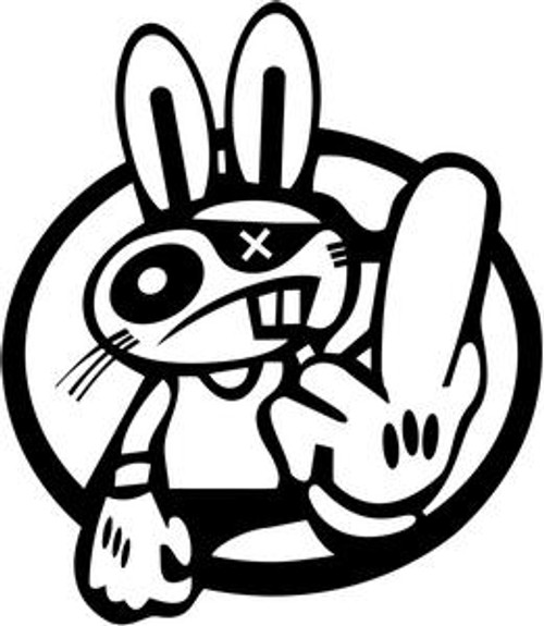 Drift Rabbit JDM Decal  Style 1

Size option will determine the size from the longest side
Industry standard high performance calendared vinyl film
Cut from Oracle 651 2.5 mil
Outdoor durability is 7 years
Glossy surface finish