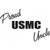 Proud USMC Uncle    Vinyl Decal High glossy, premium 3 mill vinyl, with a life span of 5 - 7 years!