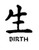 Birth Kanji Symbol Vinyl Decal High glossy, premium 3 mill vinyl, with a life span of 5 - 7 years!