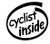 Cyclist Inside Vinyl Decal High glossy, premium 3 mill vinyl, with a life span of 5 - 7 years!