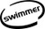 Swimmer Oval Vinyl Decal High glossy, premium 3 mill vinyl, with a life span of 5 - 7 years!