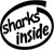 Sharks Inside Vinyl Decal High glossy, premium 3 mill vinyl, with a life span of 5 - 7 years!