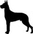 Great Dane Dog Silhouette Vinyl Decal Sticker High glossy, premium 3 mill vinyl, with a life span of 5 - 7 years!