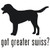 Got Greater Swiss? Dog  Silhouette  Decal High glossy, premium 3 mill vinyl, with a life span of 5 - 7 years!