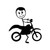 Boy Dirt Bike Sport Stick Figure Vinyl Sticker