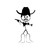 Dad Cowboy Stick Figure 1 Vinyl Sticker