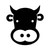 E Cow Face Vinyl Sticker