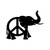 Elephant Peace Sign Vinyl Sticker