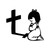 Girl Praying Cross Christian Religion Symbol 2 Vinyl Sticker