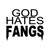 God Hates Fangs Vampire Funny Vinyl Sticker