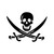 Jolly Roger Pirate Skull Swords Vinyl Sticker