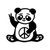 Panda Bear Peace Sign Vinyl Sticker