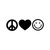 Peace Love Smiley Vinyl Sticker