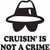 Cruisin Is Not A Crime JDM Car Vinyl Sticker Decal

Size option will determine the size from the longest side
Industry standard high performance calendared vinyl film
Cut from Oracle 651 2.5 mil
Outdoor durability is 7 years
Glossy surface finish