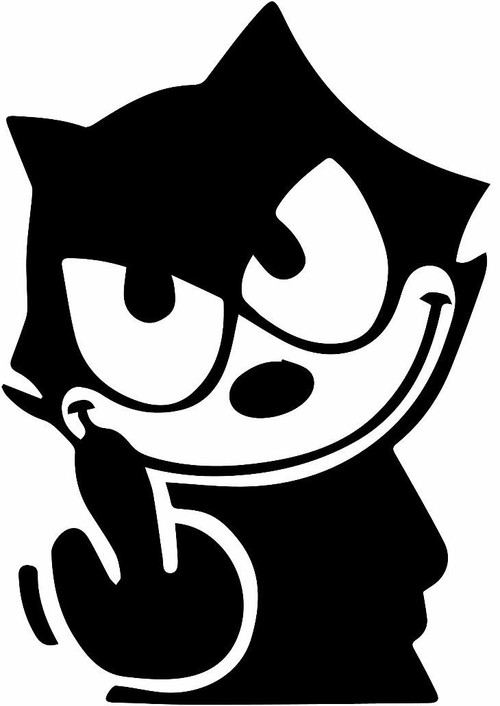 Felix The Cat Middle Finger F U Vinyl Sticker