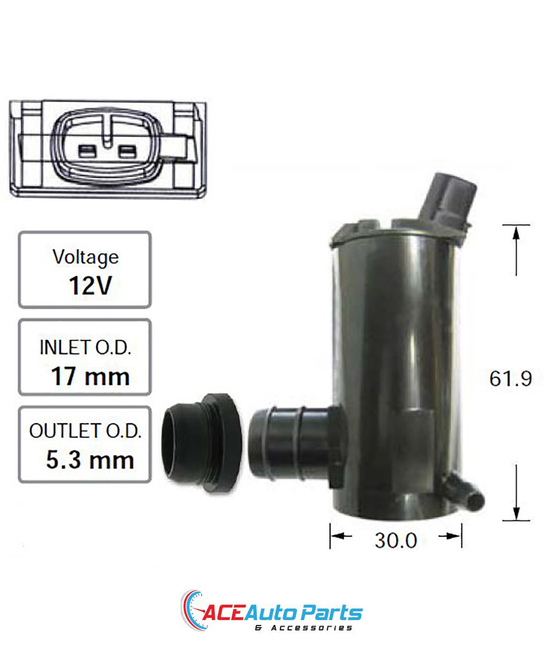 Windscreen Washer Pump For Hilux LN RZN VZN KZN 04/1998-01/2005