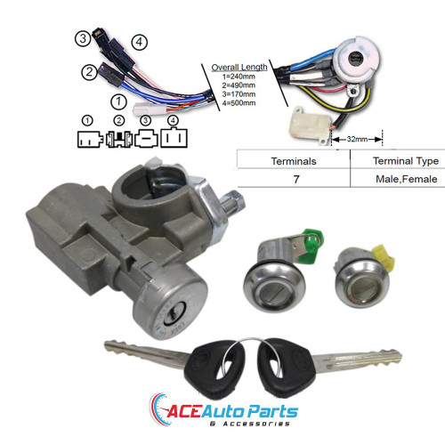 Ignition Barrel + switch + Front Door Locks For Mazda E Series Van 