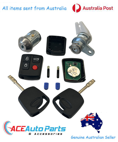 Ignition Barrel + Door Lock Set for Ford Fairlane AU + BA with Keys + Fobs + Chips