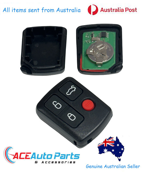 New Complete 4 Button Remote Key Fobs (2) For Ford BA BF Falcon Inc XR6 + XR8 