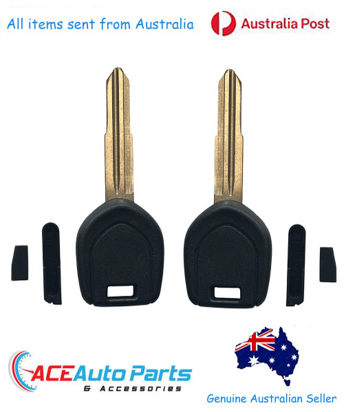 New Complete Keys (2) For Mitsubishi Triton MK 1996-2005 With Chips.