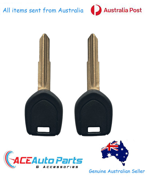 New Complete Keys (2) For Mitsubishi Triton MK 1996-2005 With Chips.