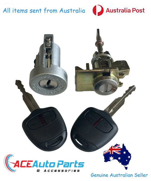 Ignition Barrel + Right Door Lock + Remote Keys for Mitsubishi Triton ML + MN 2006-2015