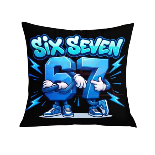 6 7 Six Seven Pillow Case Black