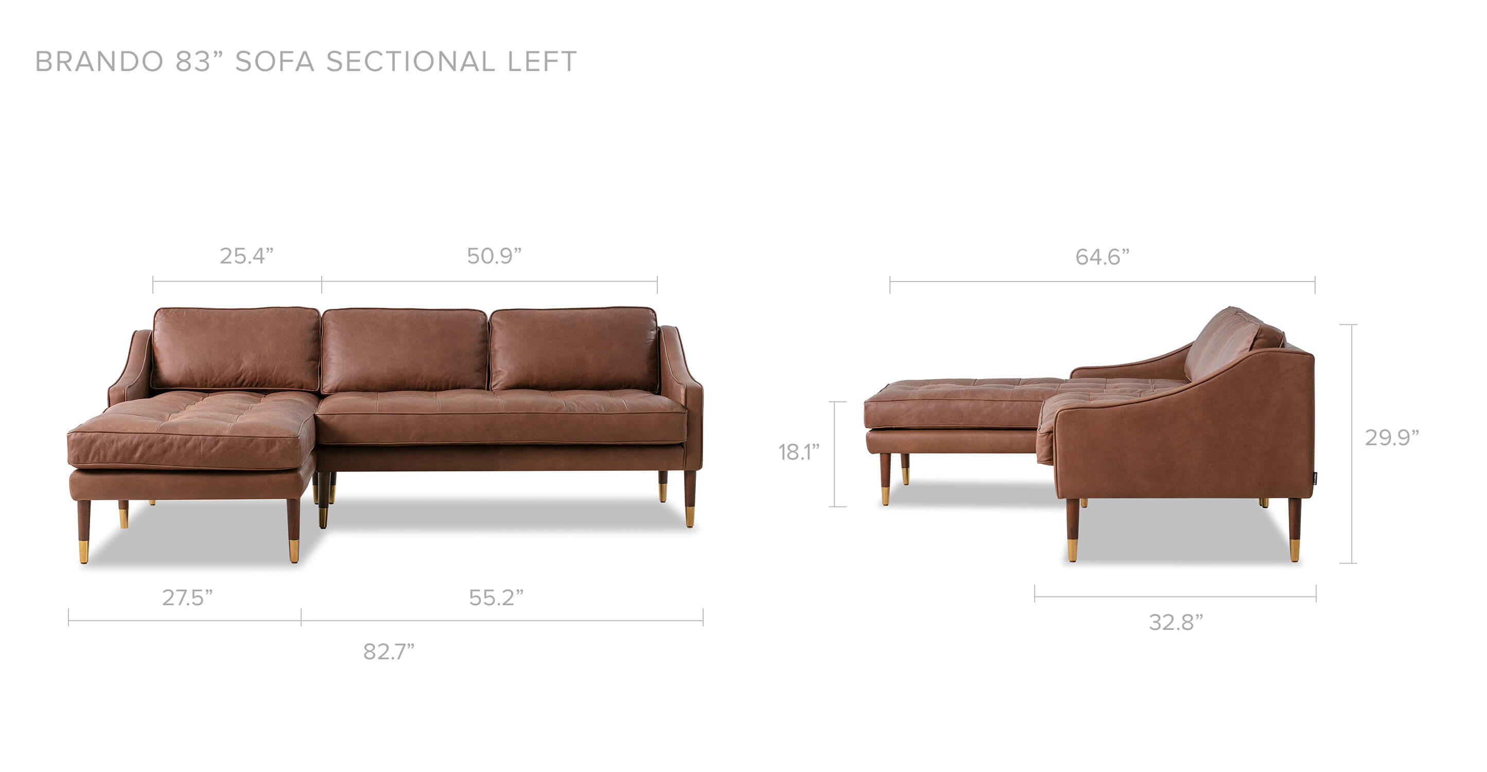 Overall Dimension Width 82.7" x Depth 64.6" x Height 29.9"