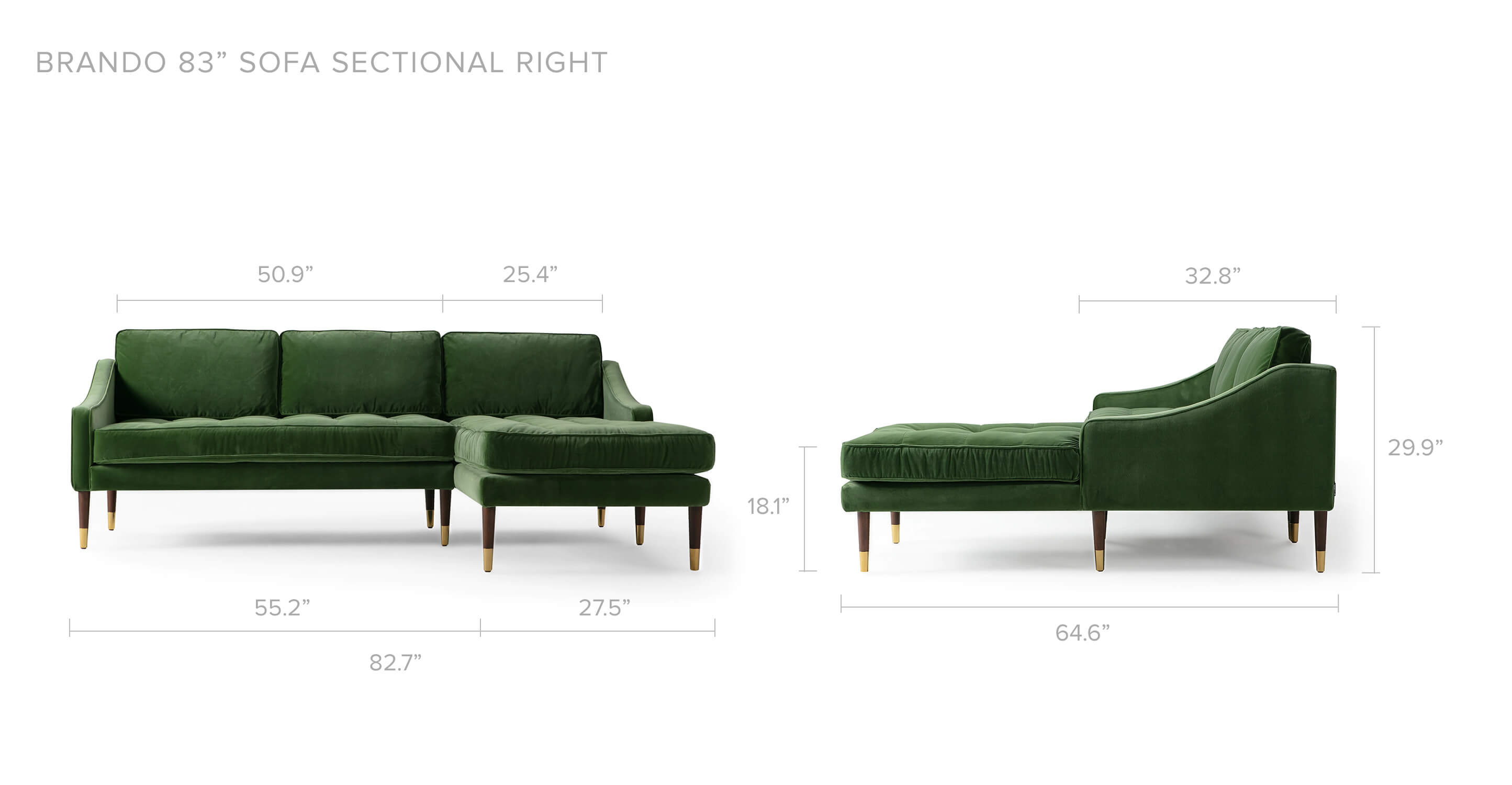 Overall Dimension Width 82.7" x Depth 64.6" x Height 29.9"