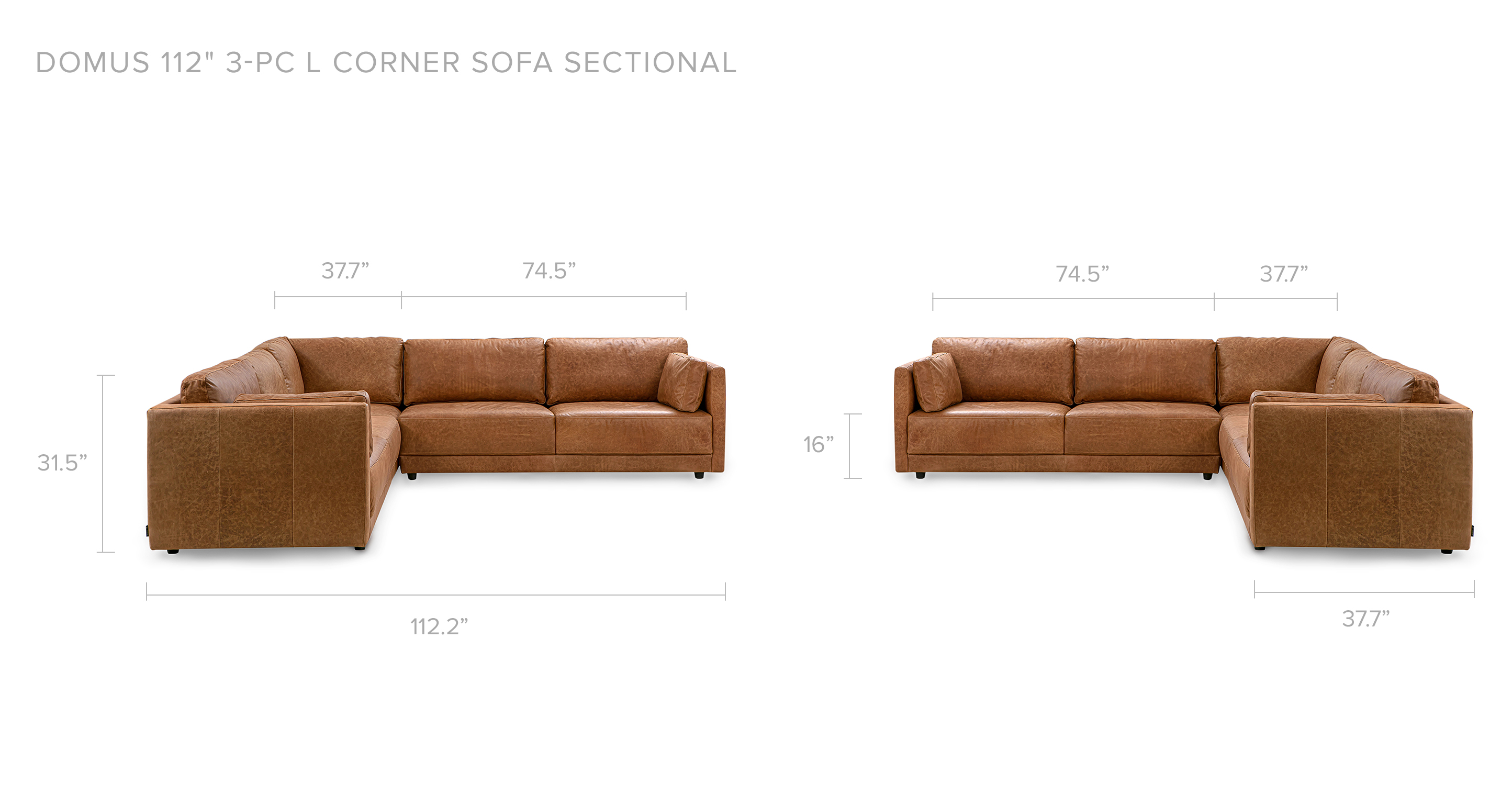 Overall Dimension Full width 115.8" x Depth 38.6" x Height 31.5"