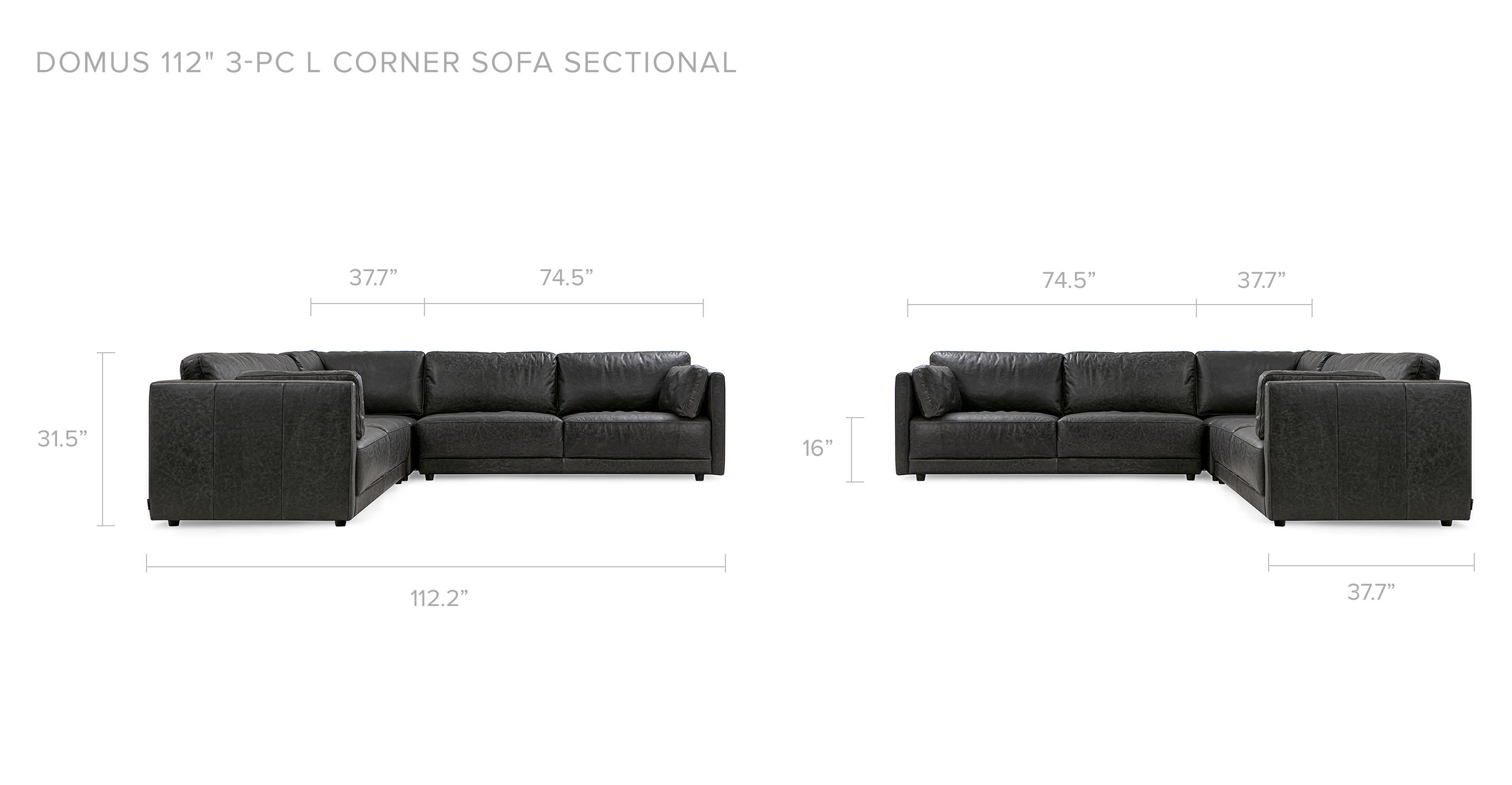 Overall Dimension Full width 115.8" x Depth 38.6" x Height 31.5"