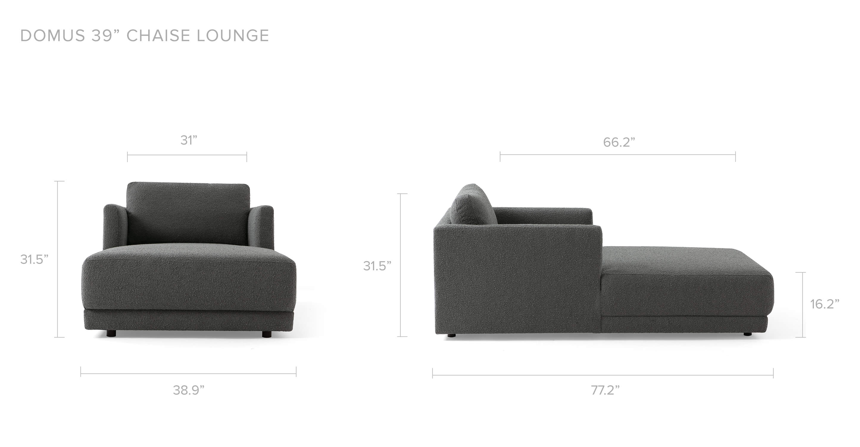 Overall Dimension Width 38.9" x Depth 77.2" x Height 31.5"