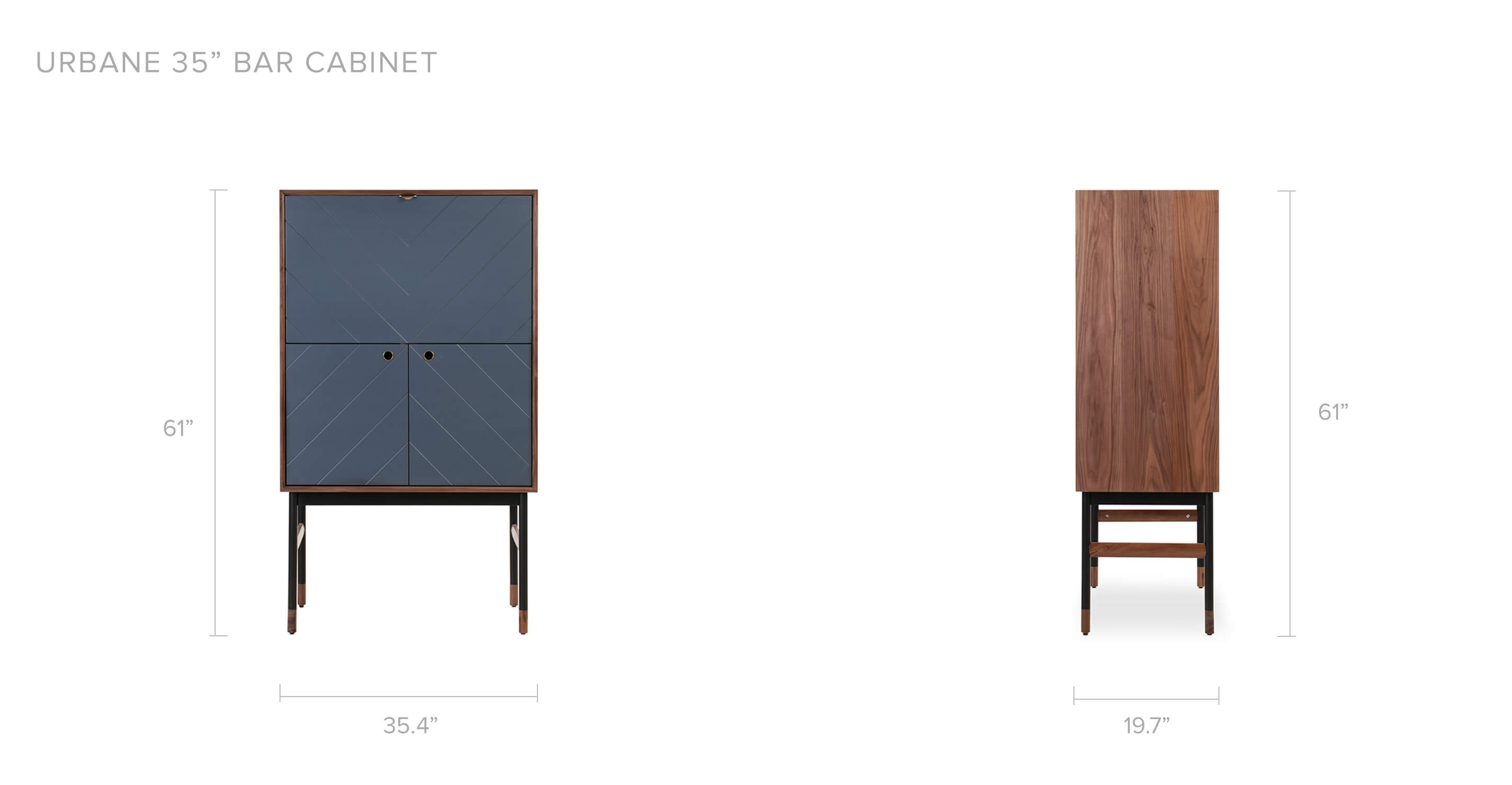 Urbane 35" Wooden Bar Cabinet