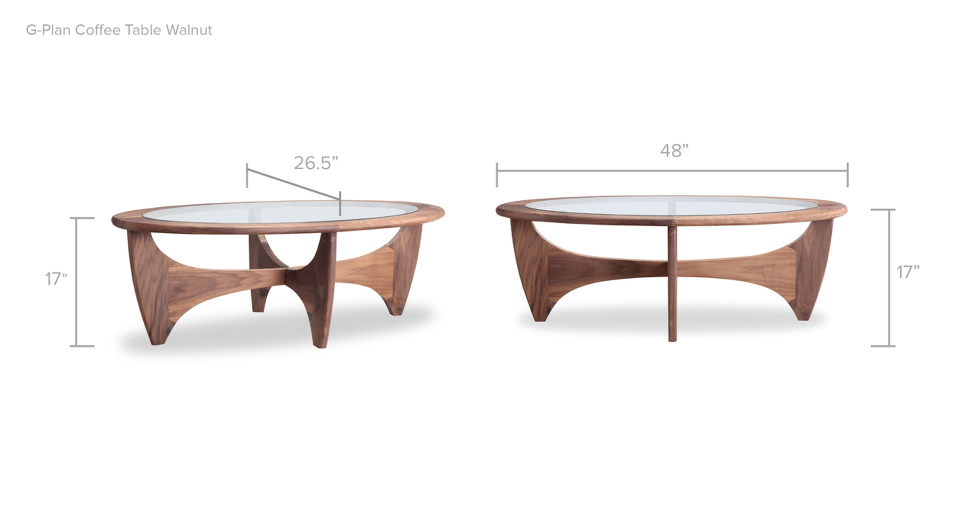 Walnut G-Plan 48" Coffee Table