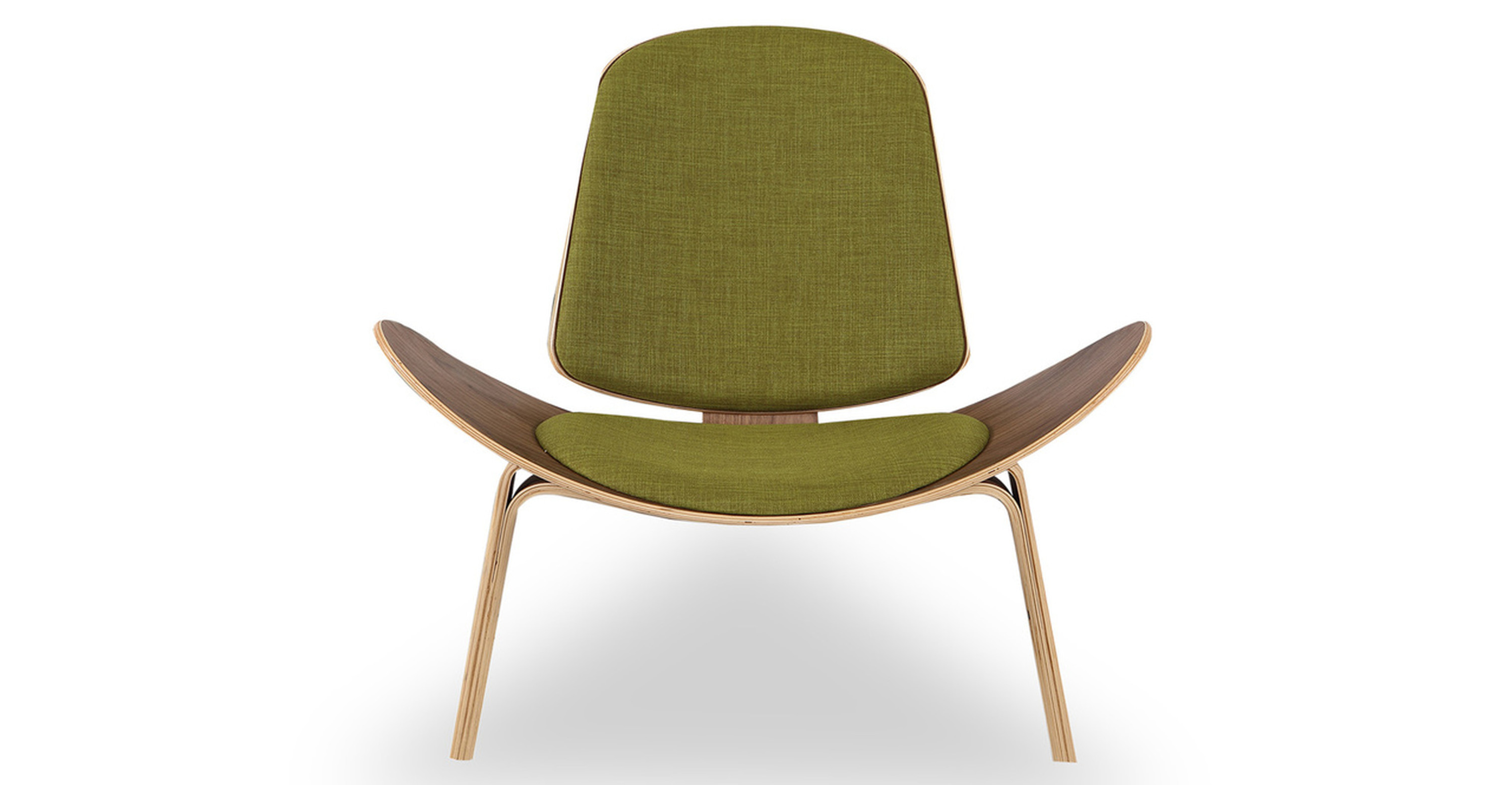 Mid-Century Modern Chair with Atomic Moss Fabric