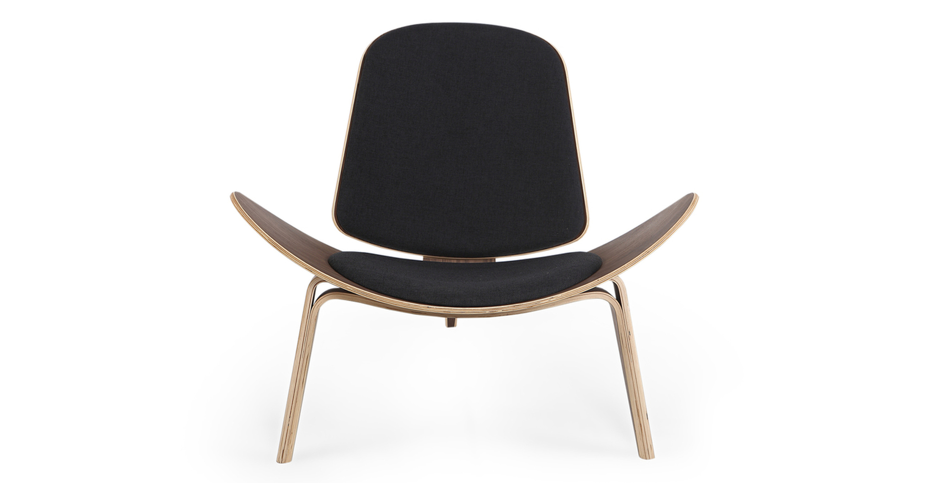 Tripod 36 Fabric Chair, Walnut/Urban Ink - Kardiel