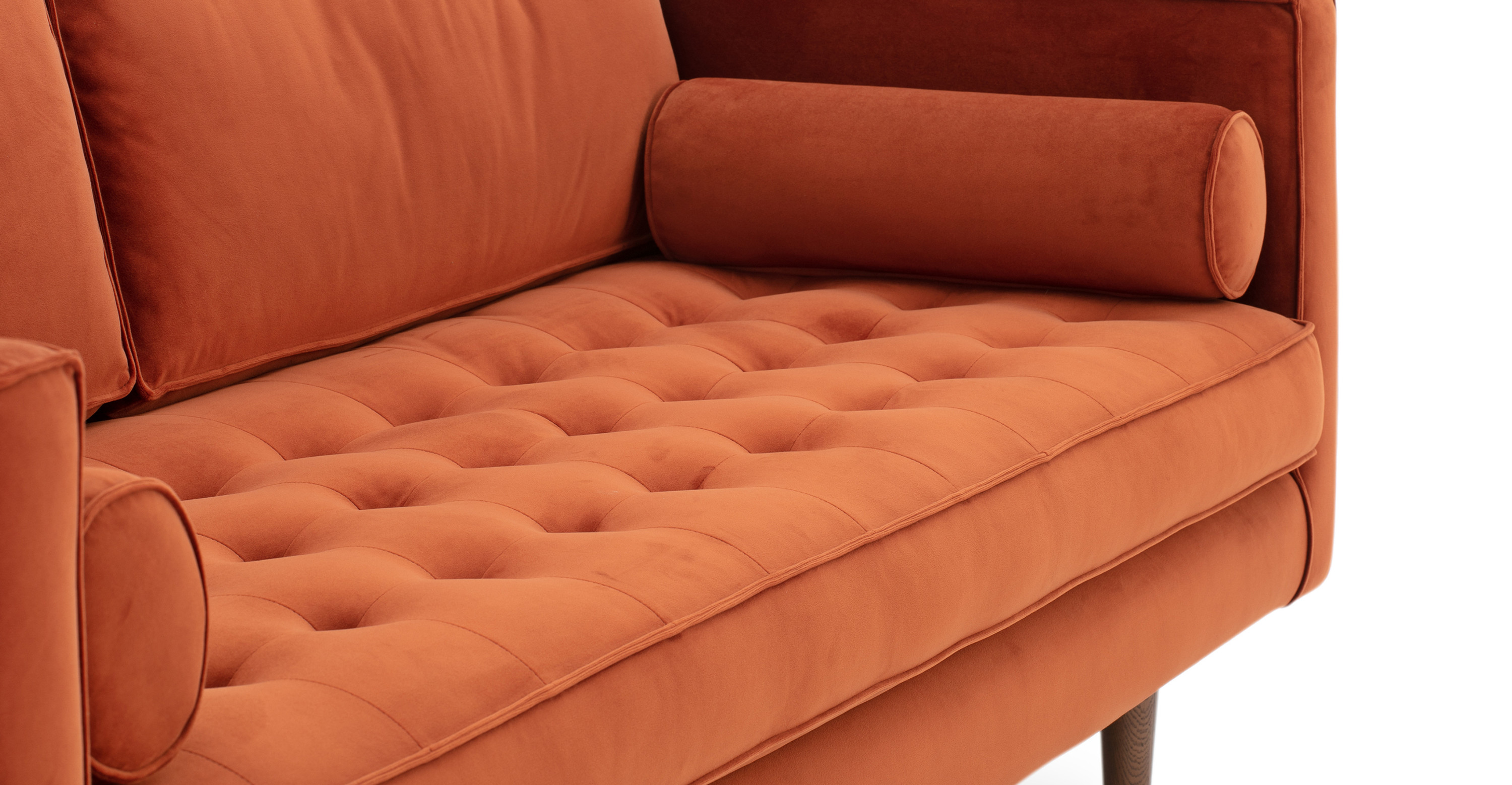 Dwell 81" Sofa, Rust Velvet - Kardiel