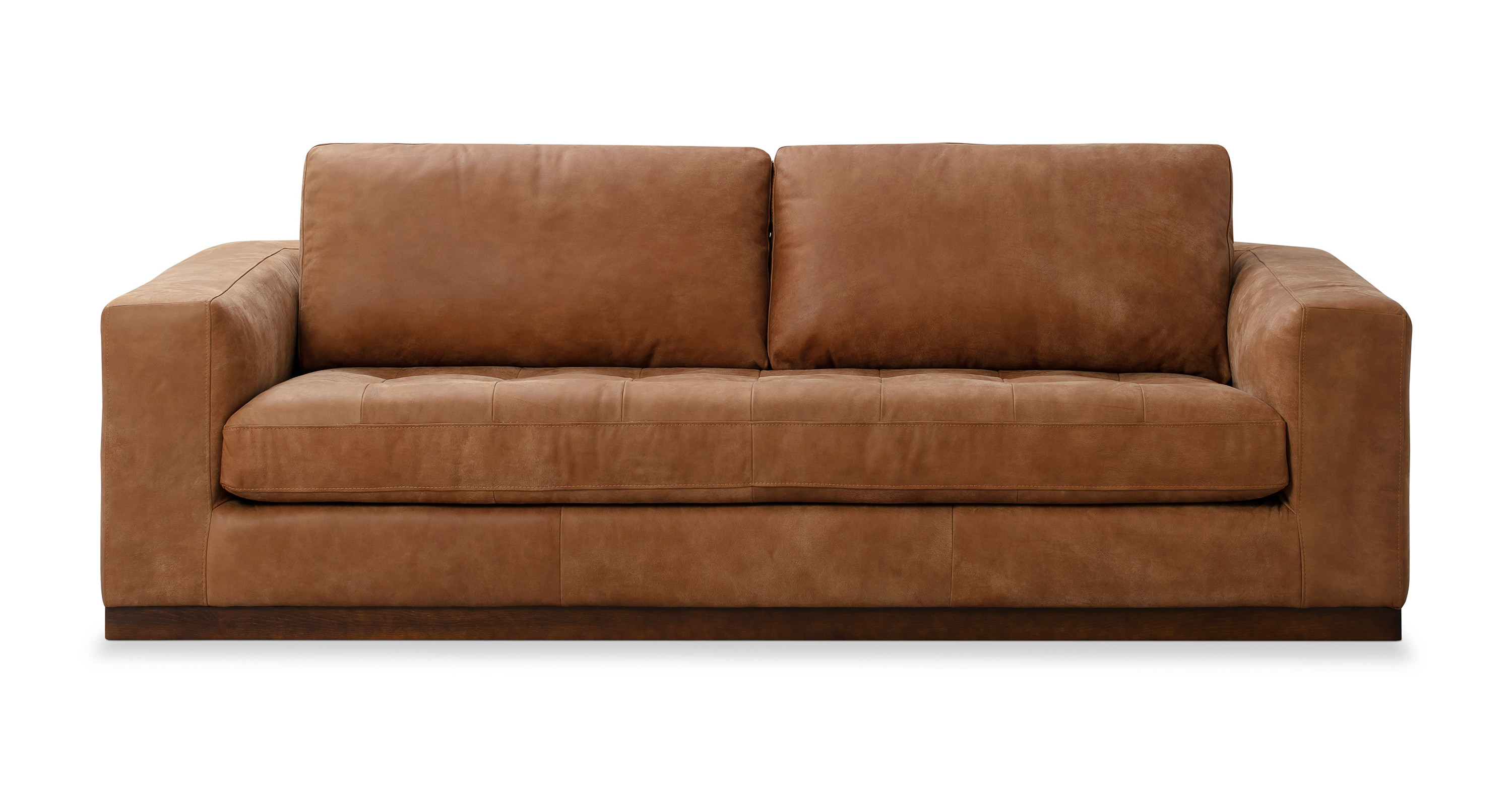 myars cognac leather sofa