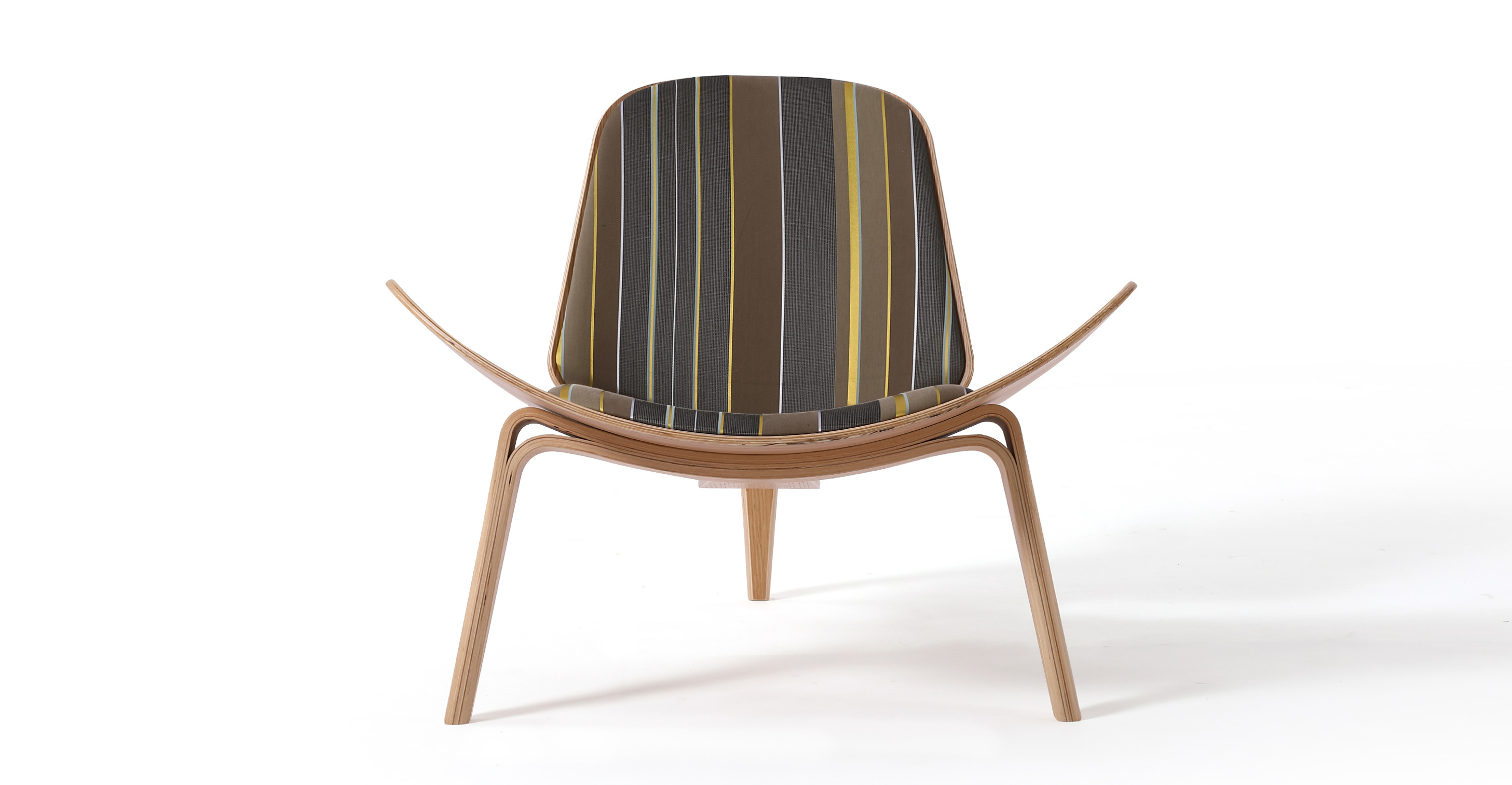 Tripod 36 Fabric Chair, Oak/Desert Stripe - Kardiel