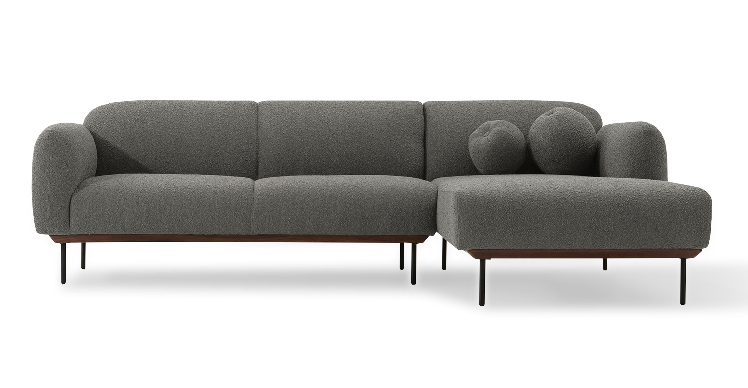 Puff 65 Fabric Sofa, Gris Boucle
