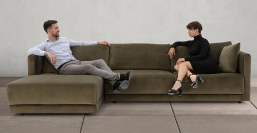 Domus Fabric Sofa Sectional Left (Twilight) | Kardiel