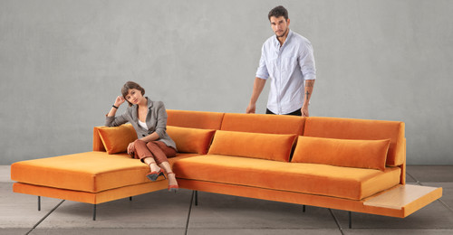 Davenport Mid-Century Modern Sofa Sectional (Gris Boucle) | Kardiel
