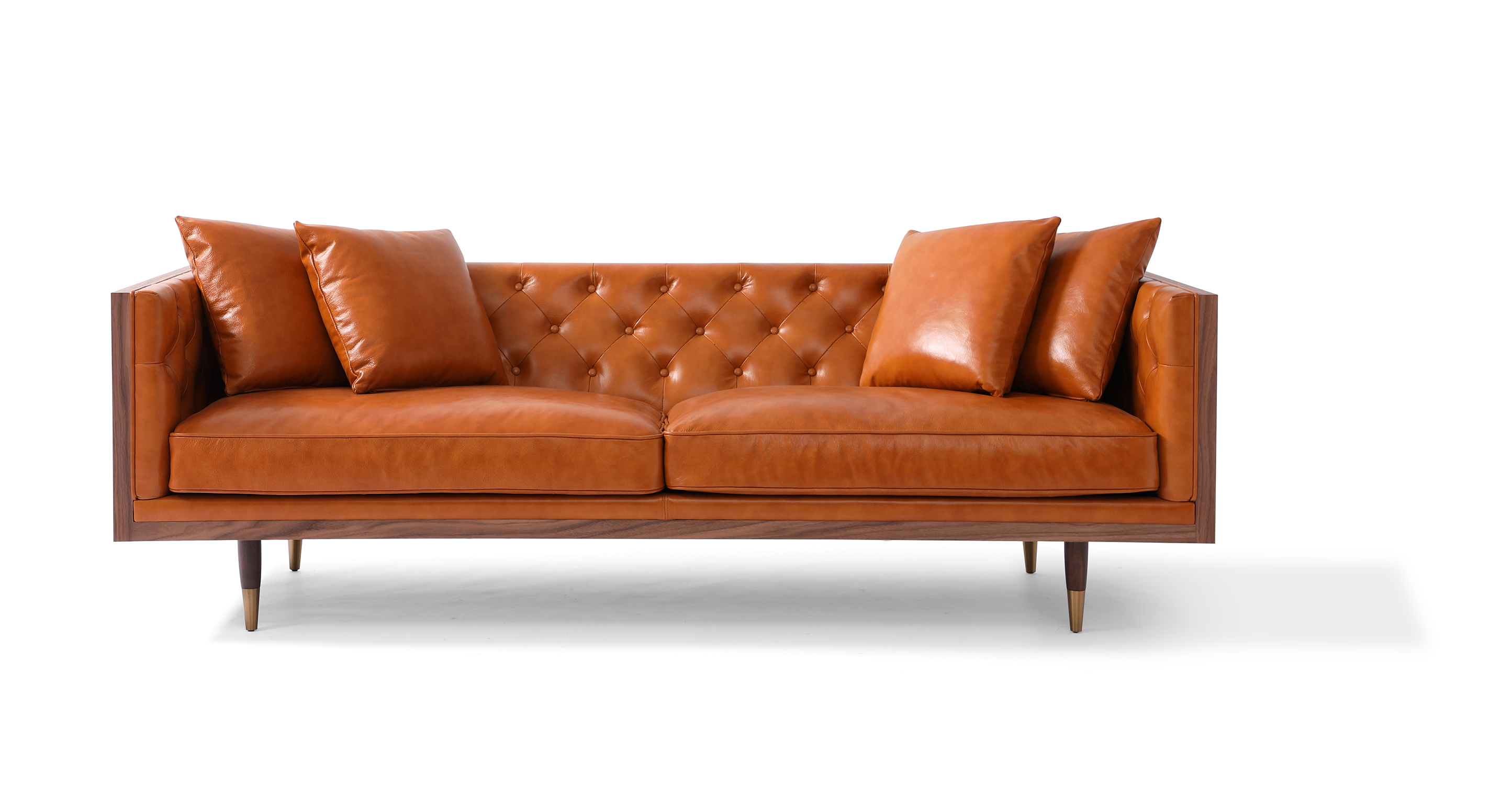 Woodrow Skandi 87 Fabric Sofa, Walnut/Tranquil Velvet - Kardiel