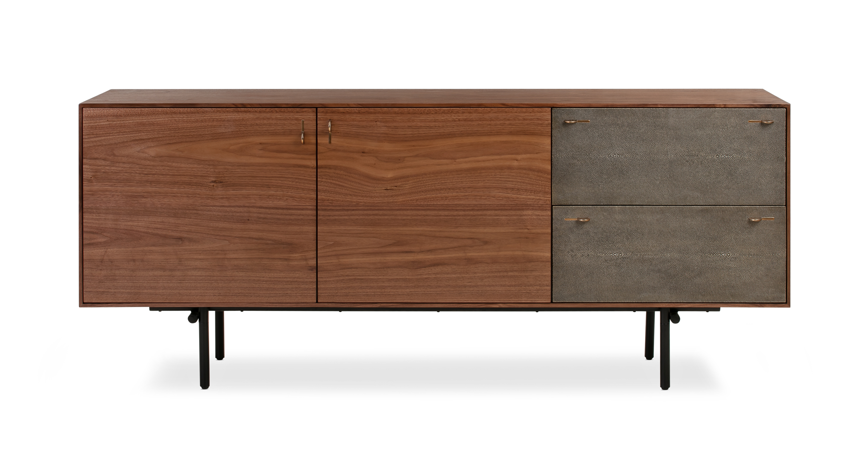 Thrive 70 Sideboard Shagreen Leather, Walnut - Kardiel