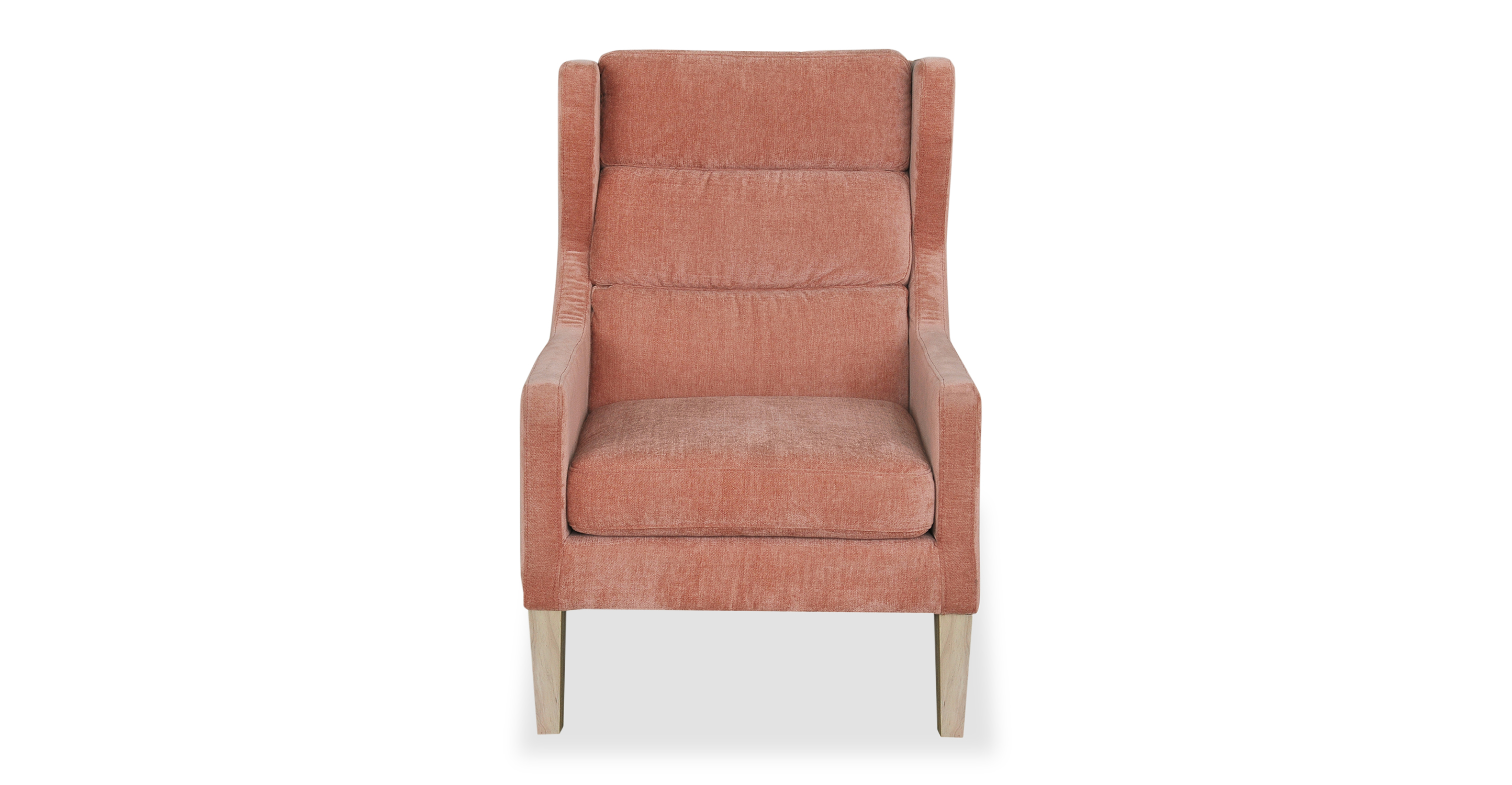 peach velvet armchair